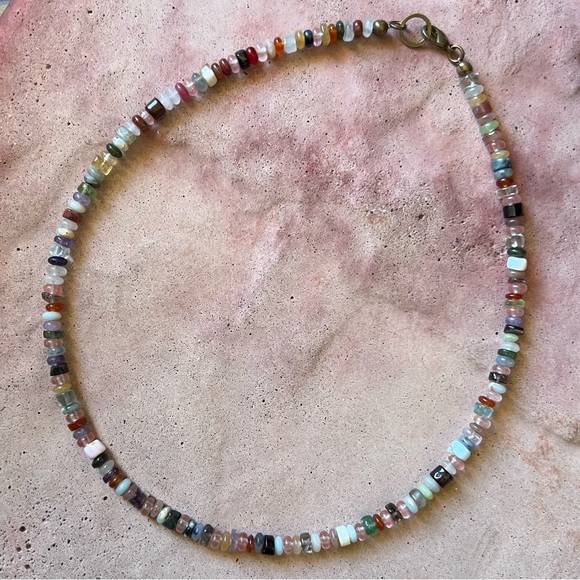 Handmade Short little mixed gemstone layering necklace - Picture 1 of 7